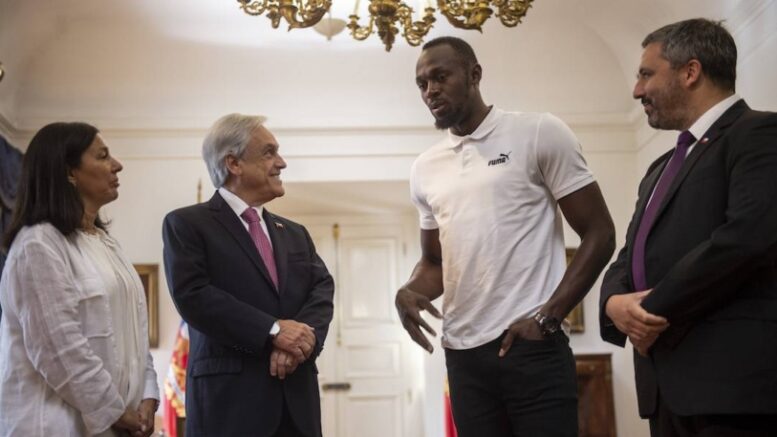 Piñera receives Usain Bolt at La Moneda to kick off Chile’s Sports Week